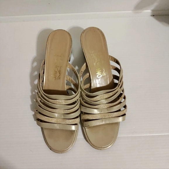 Salvatore Ferragamo Women's metallic Heeled Sandals - Picture 2 of 8